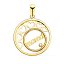 Colgante de Oro Amarillo 18K – Corazones y Círculo con “Mamá” de 20 mm